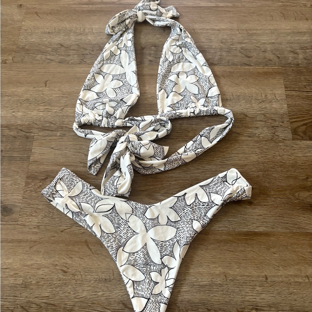 Stone Fox Swim Black and White Bikini